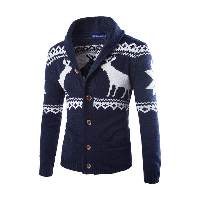 Men's fawn sweater Christmas cardigan sweater