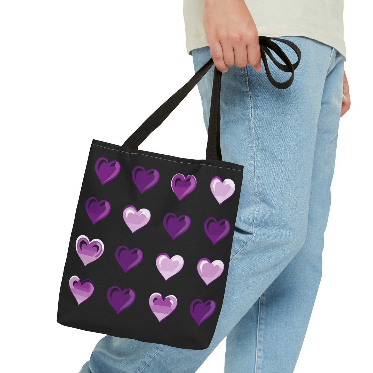 Valentine's black Tote Bag (AOP)