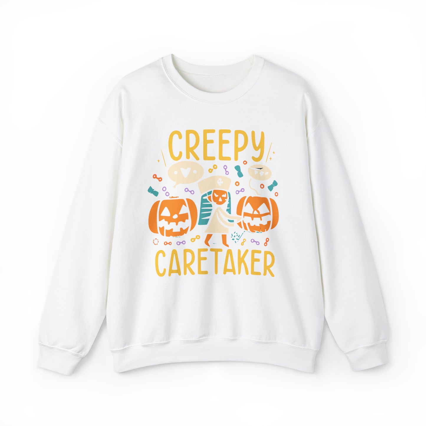 Creepy Caretaker Nurse Halloween Sweatshirt, Spooky Season Halloween Sweatshirt, Winter Sweatshirt, Spooky Sweatshirt, Halloween Gifts