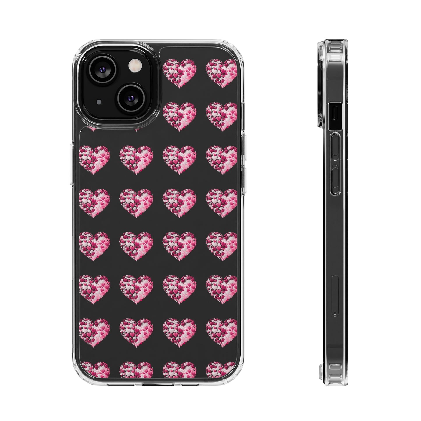 Valentine's Day, red heart shape design Clear Cases