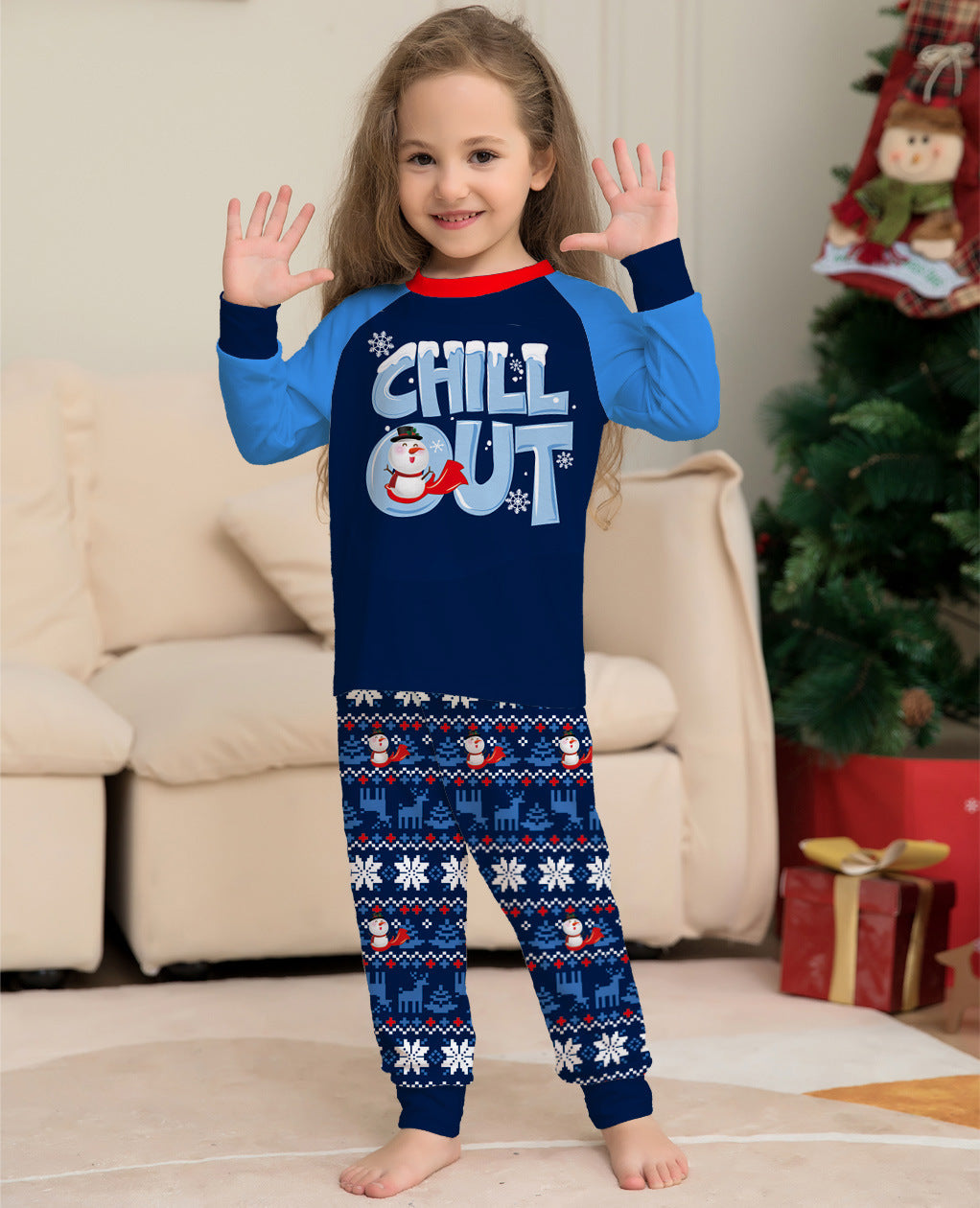 Letter Snowflake Printing Christmas Parent-child Suit