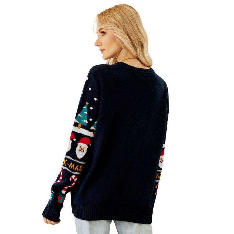 Women's Christmas Tree Sweater Pullover Snowman