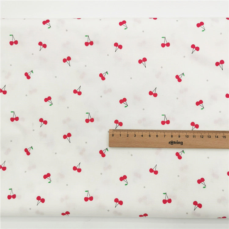 Strawberry Cherry Cotton Twill Fabric