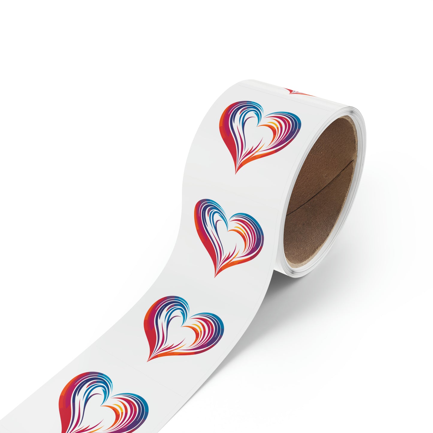 Valentine's day multi color heart shape Square Sticker Label Rolls