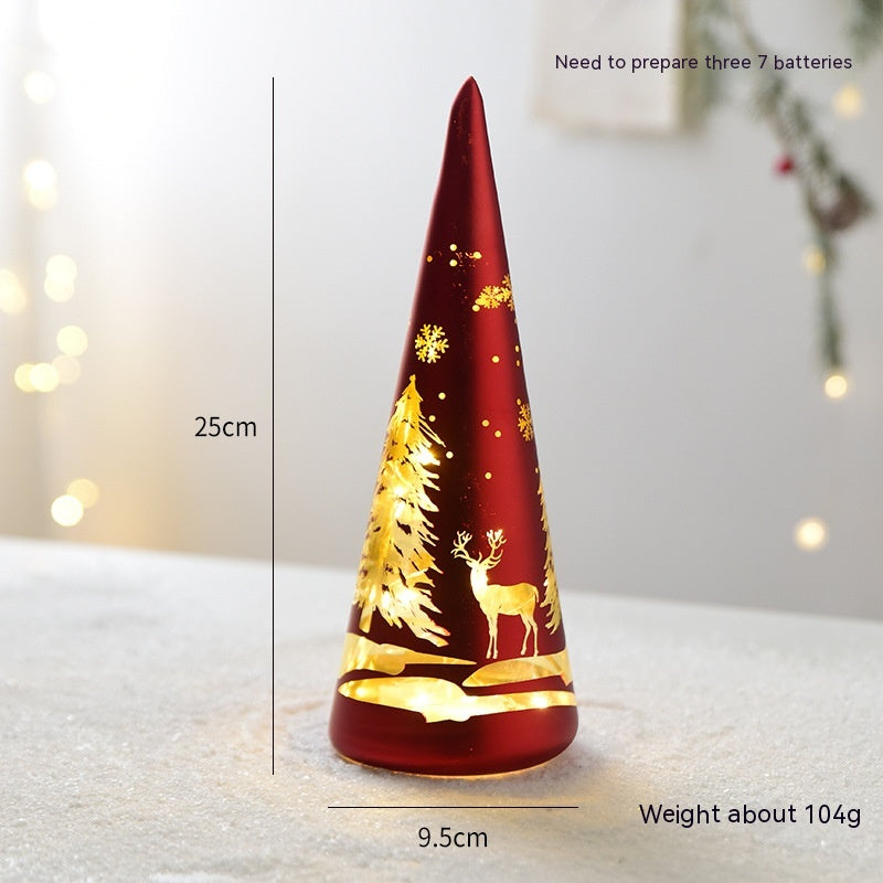 Christmas Luminous Glass Desktop Decoration