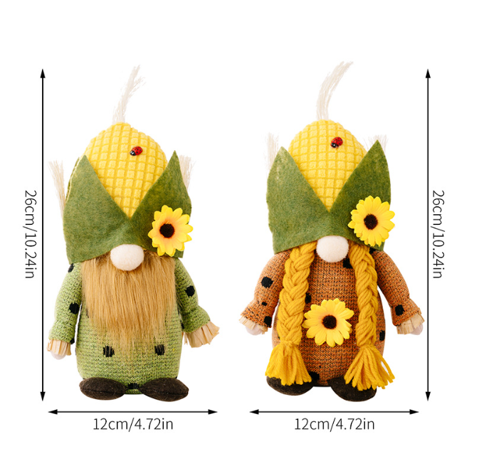 Thanksgiving Decorations Creative Harvest Season Corn Head Rudolf Doll Sunflower