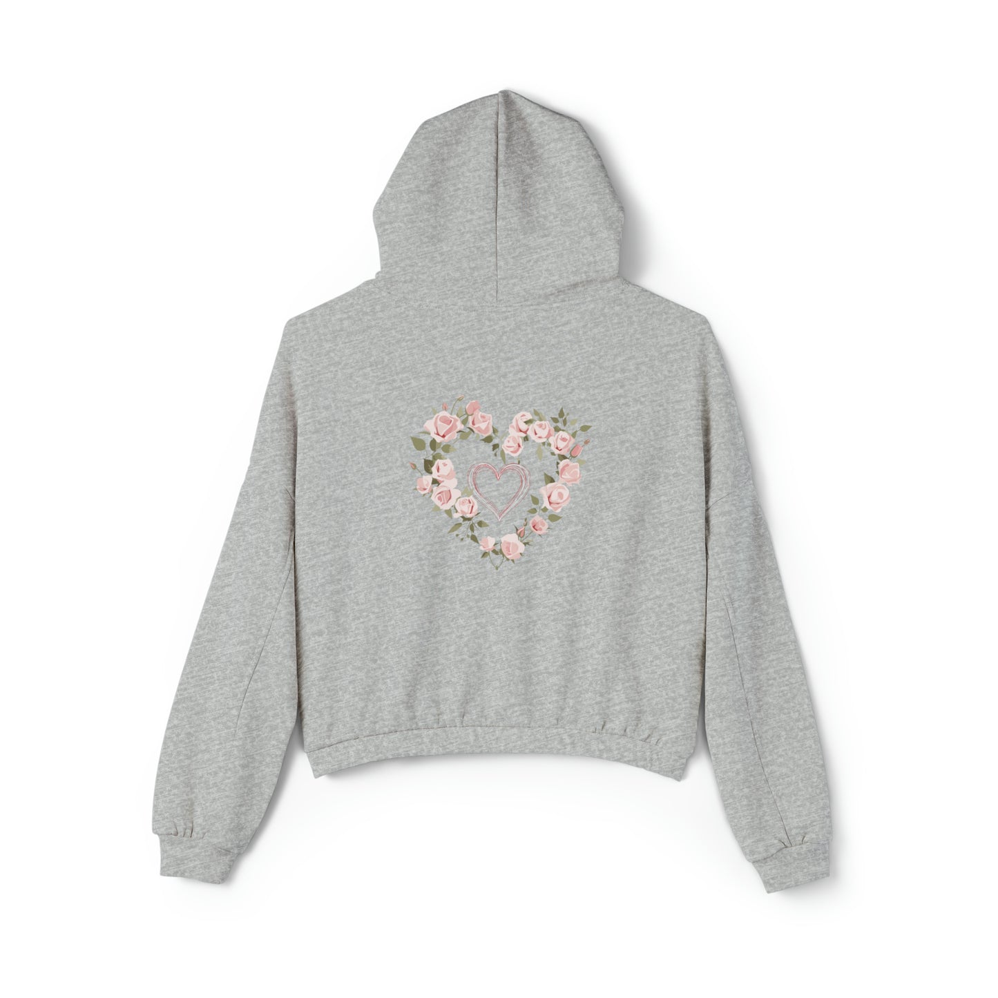 Valentine's best Gift, roses design Women's Cinched Bottom Hoodie