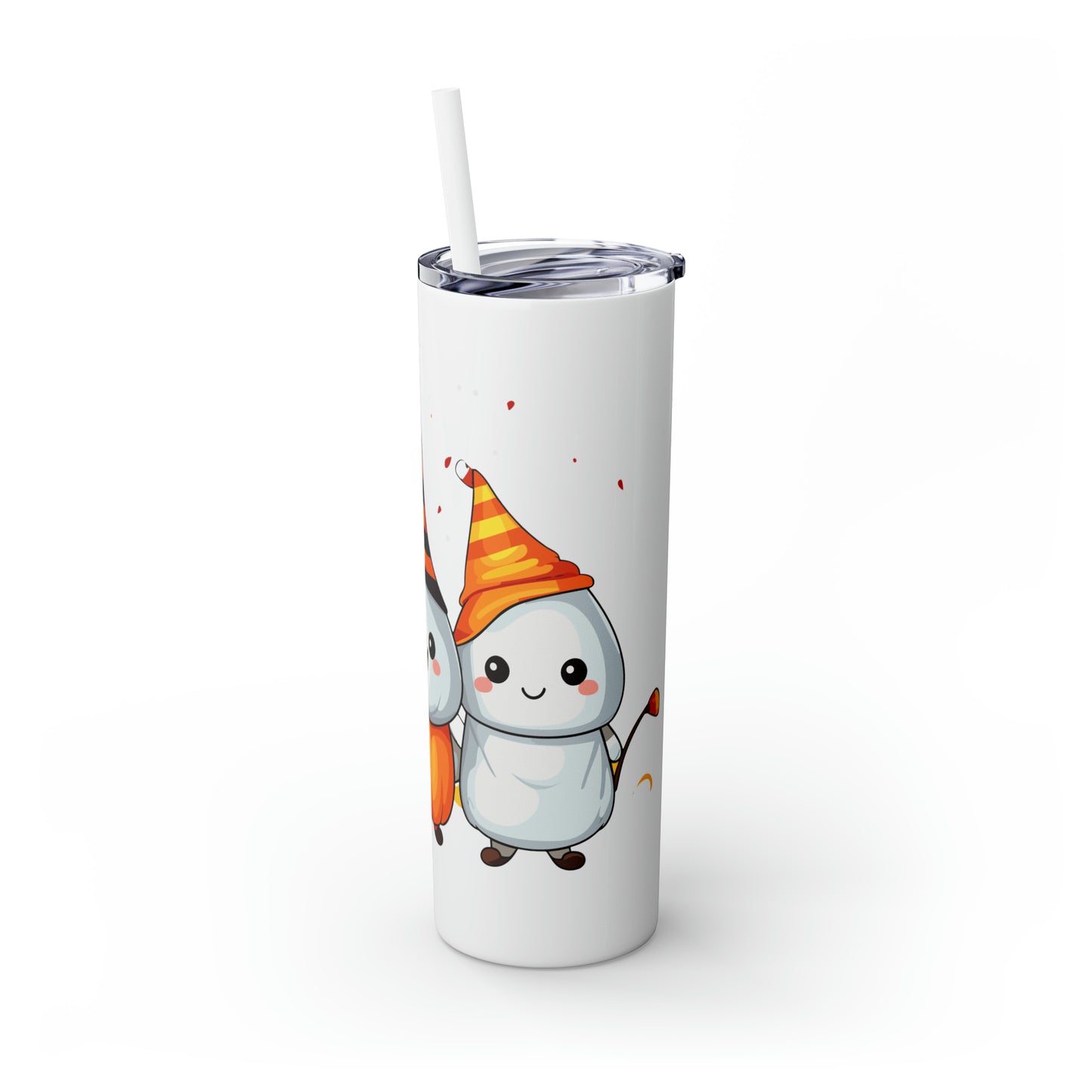 Halloween Skinny Tumbler with Straw 20oz - Spooky Drinkware - Candy Theme - BPA-Free, Reusable Cup, Halloween Tumbler, Halloween Gift