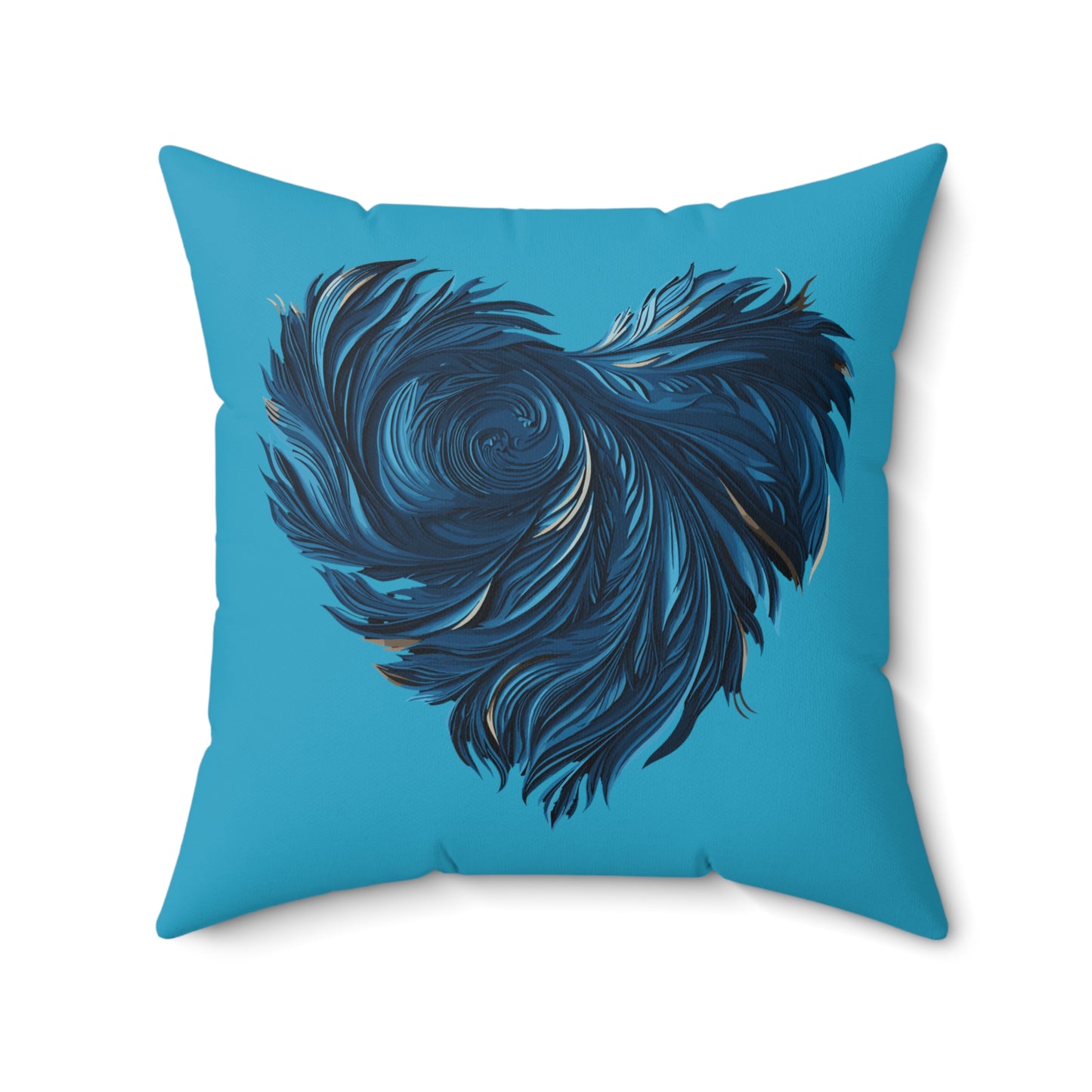 Valentine's day best home decor Turquoise color Spun Polyester Square Pillow