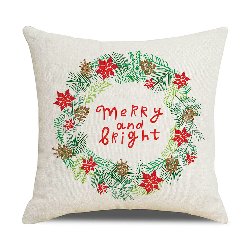 Santa Printed Cushion Sofa Cushion Home Furnishing