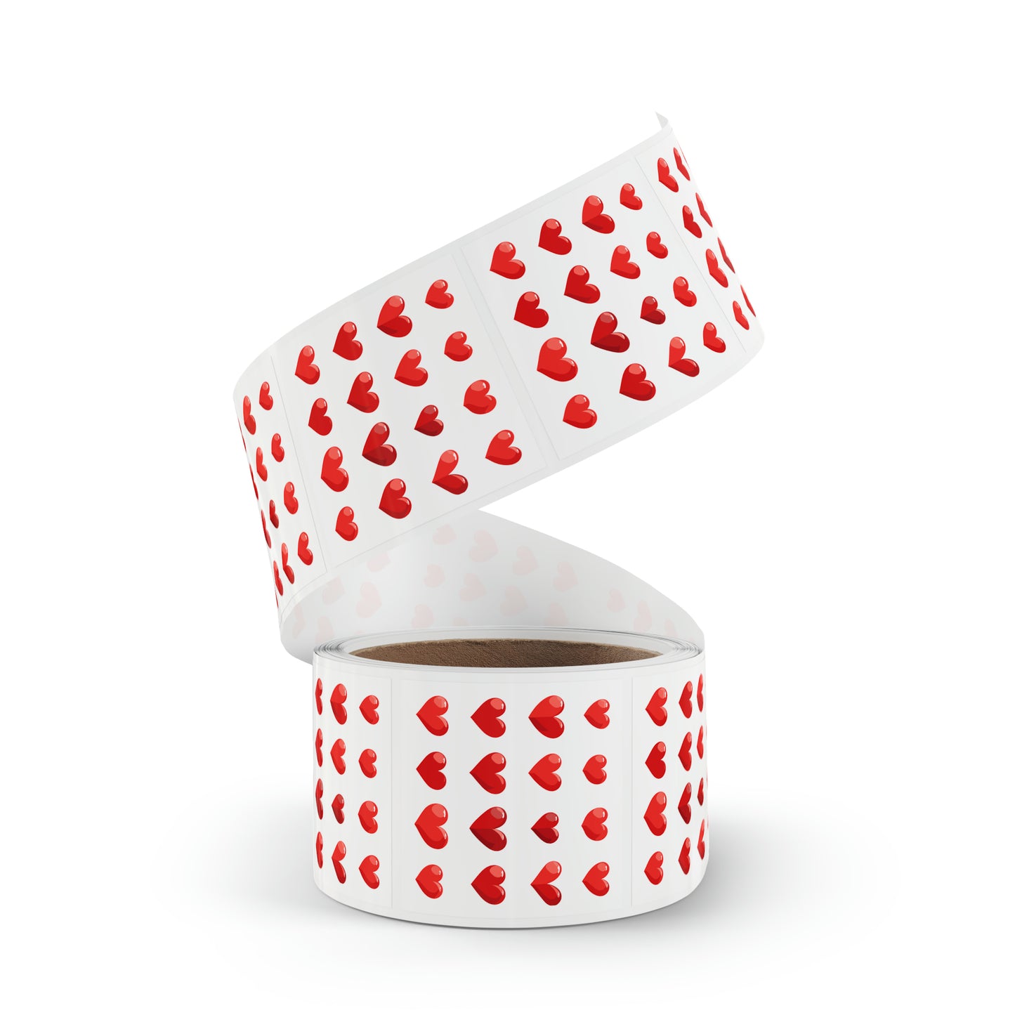 Valentine's day red hearts shape Square Sticker Label Rolls