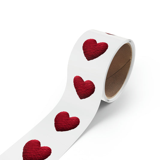 Valentine's day heart shape Square Sticker Label Rolls