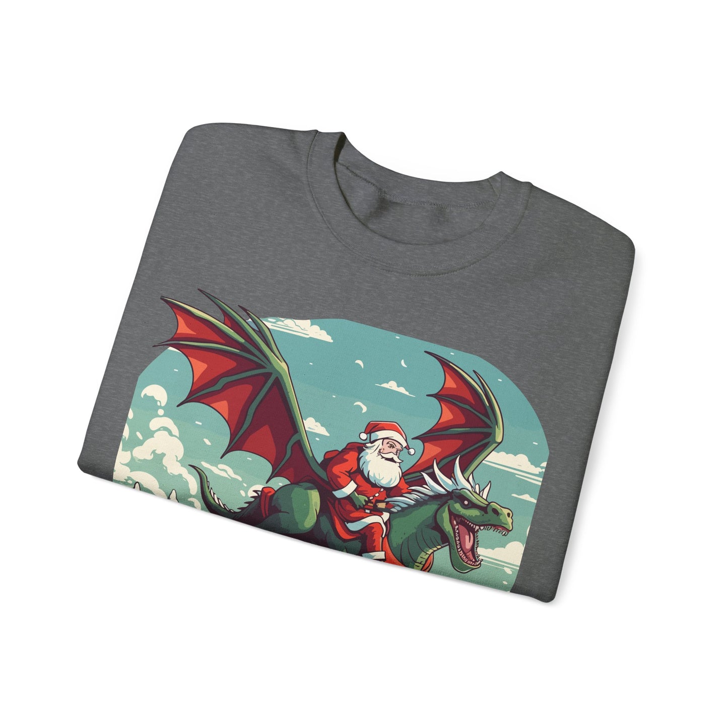 Santa's sleigh flying with dragons and dinos - Christmas Shirt, Holiday Xmas Shirt, Merry Christmas, Holiday Xmas, Unisex Xmas Shirt, Christmas Sweatshirt, Christmas Apparel, Xmas Celebration Shirt, Matching Family Outfits, Christmas Gifts