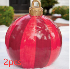 Christmas Ornament Ball Outdoor Pvc 60CM Inflatable Decorated Ball PVC Giant Big Large Balls Xmas Tree Decorations Toy Ball