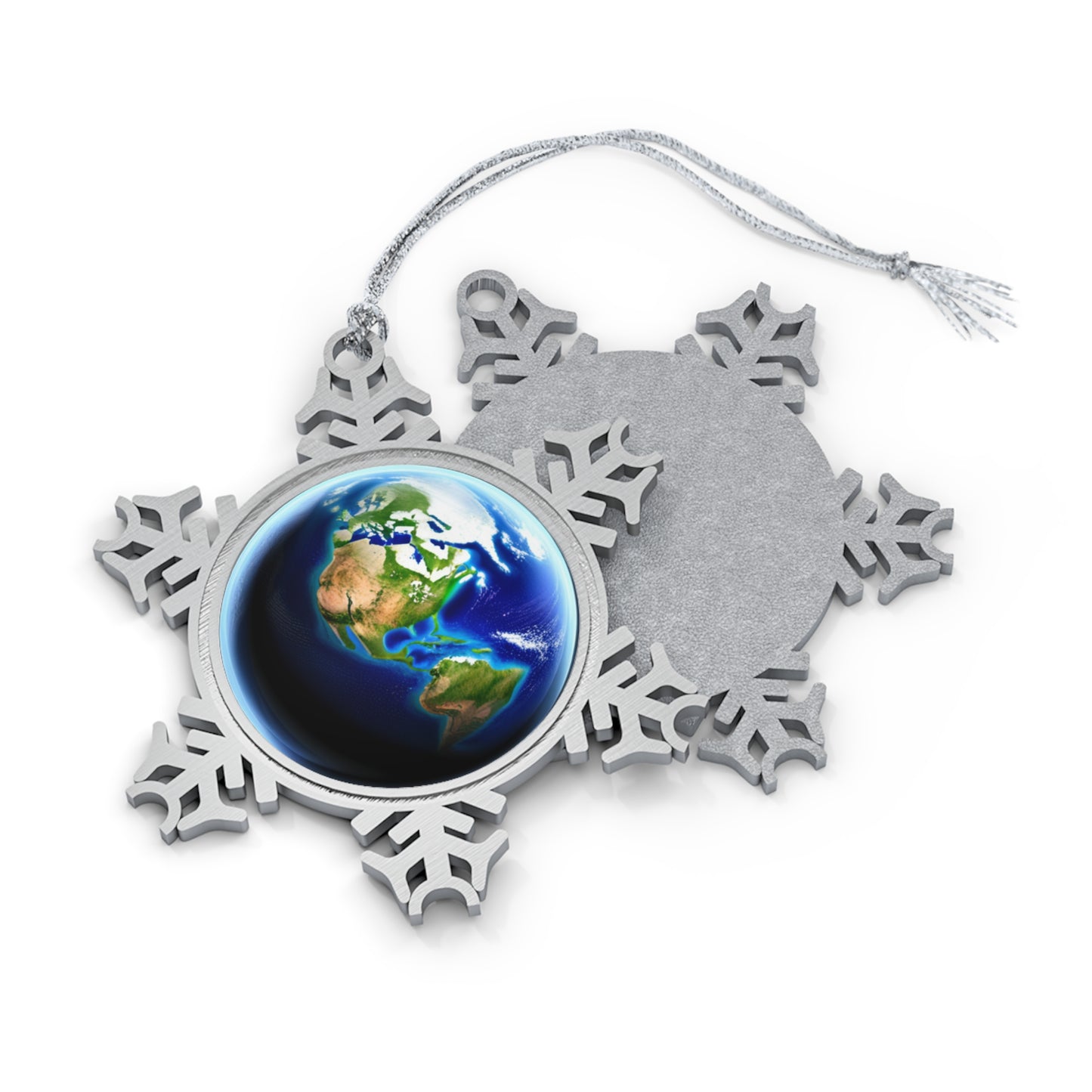 The earth in Christmas decorations Snowflake Ornament