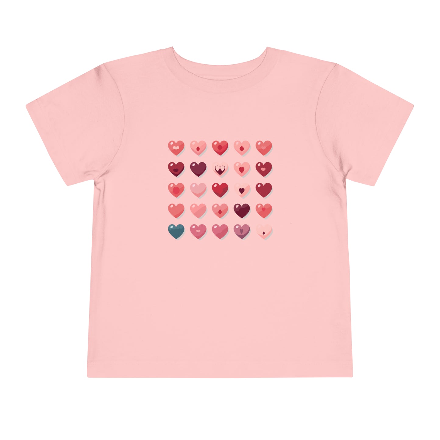 Valentine's multi color hearts shape design Toddler Short Sleeve Tee