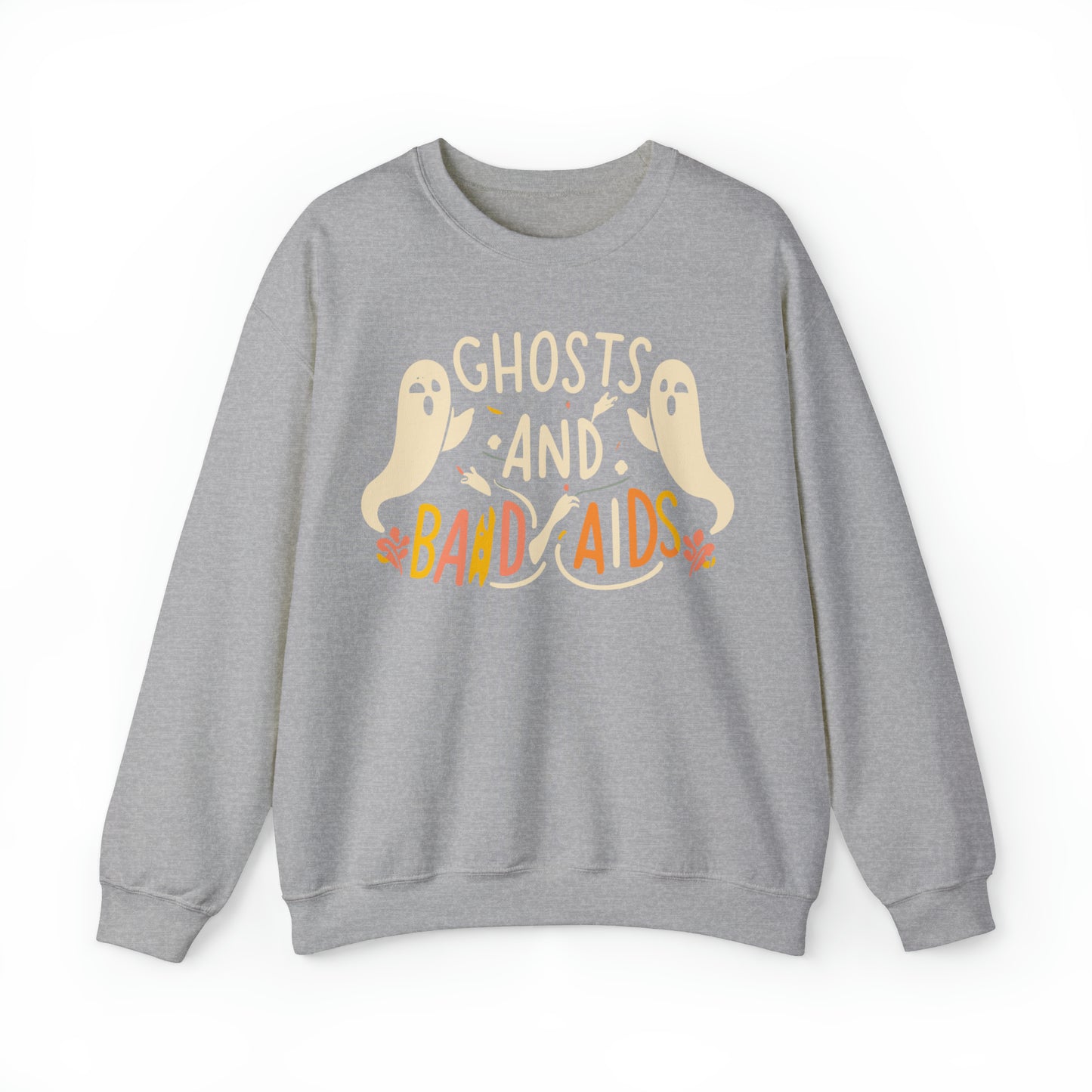 Ghosts and Band-aids Nurse Halloween Sweatshirt, Spooky Season Halloween Sweatshirt, Halloween Costume, Spooky Sweatshirt, Halloween Gifts