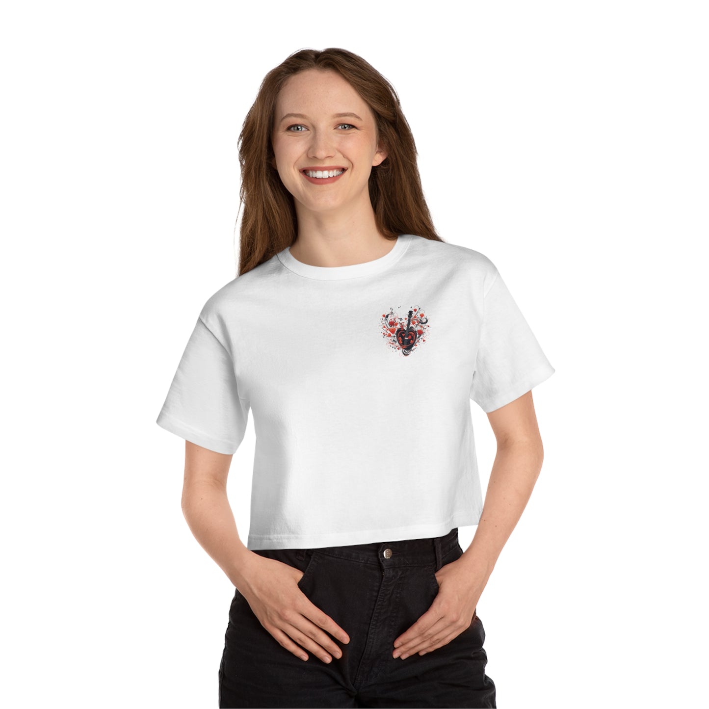 Valentine's and musical combination Champion Women's Heritage Cropped T-Shirt for valentine's day.