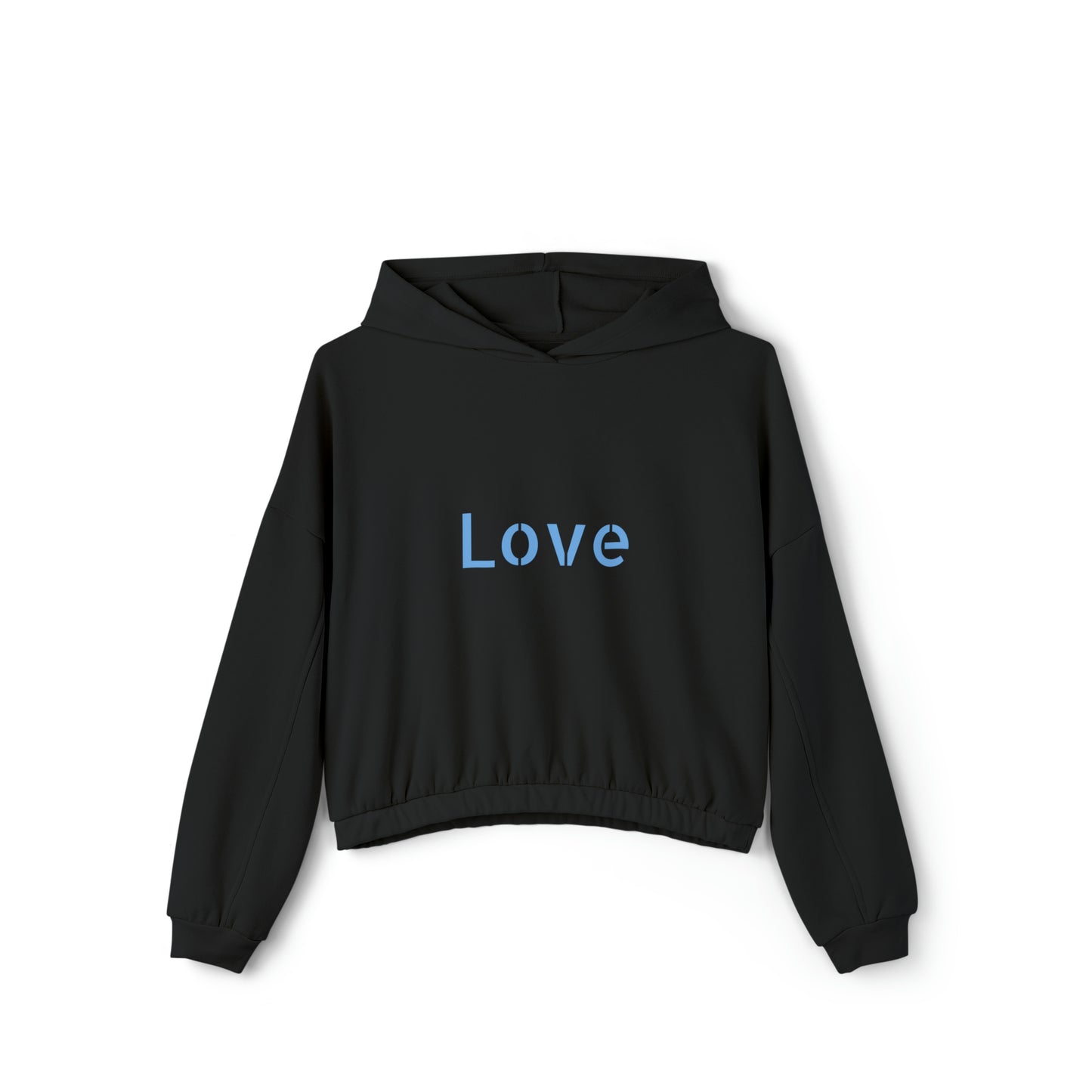 Valentine's best Gift, light blue hearts design Women's Cinched Bottom Hoodie