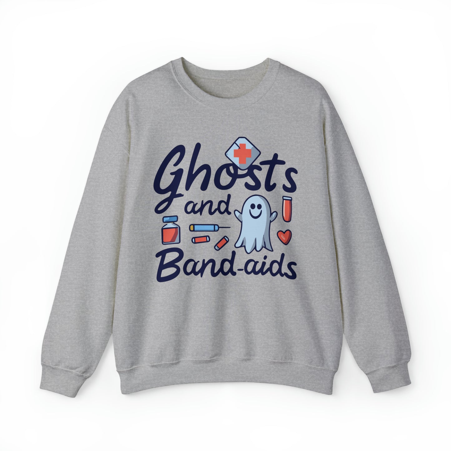 Ghost and Band-aids Nurse Sweatshirt, Spooky Season Halloween Sweatshirt, Winter Sweatshirt, Spooky Sweatshirt, Halloween Gifts