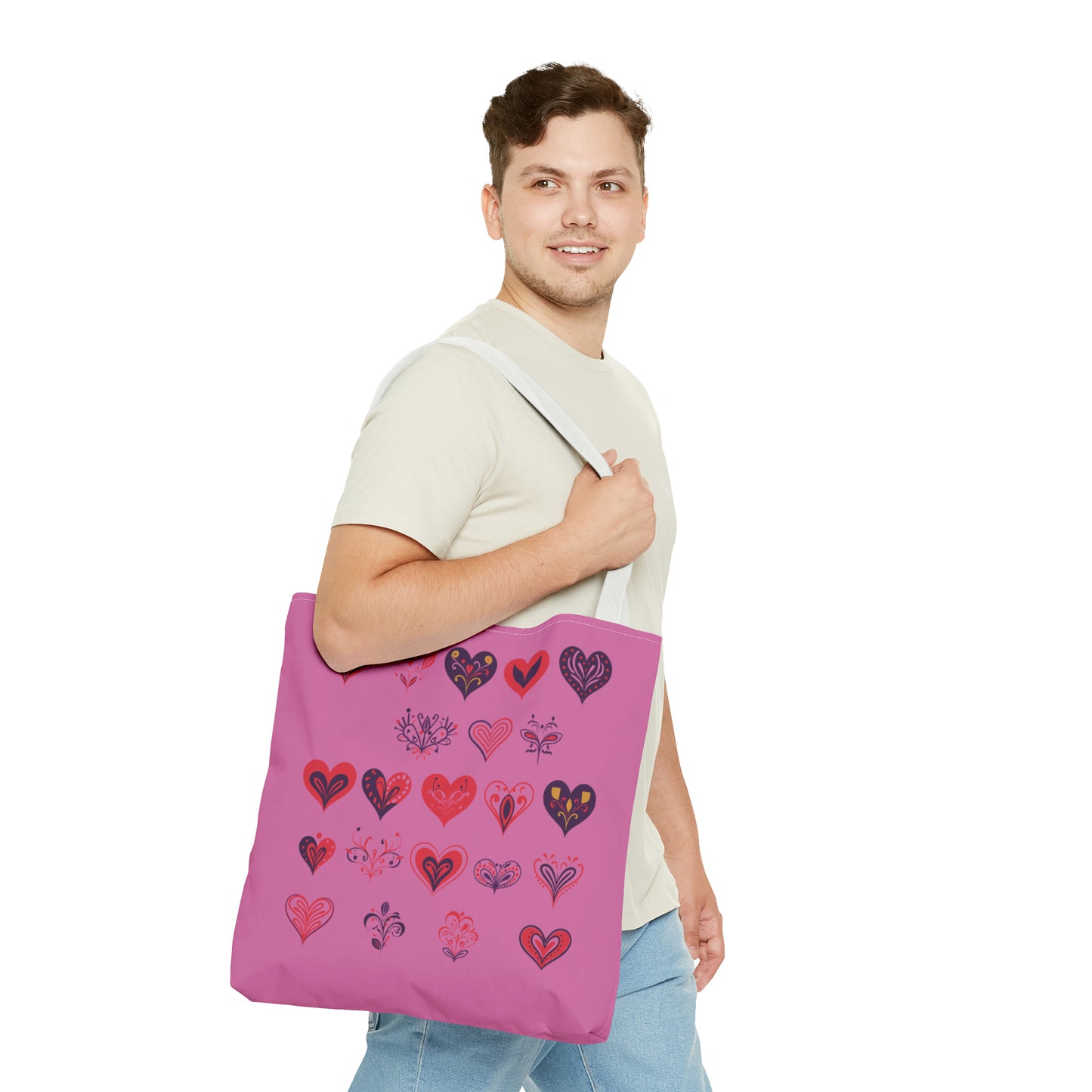 Valentine's light pink Tote Bag (AOP)