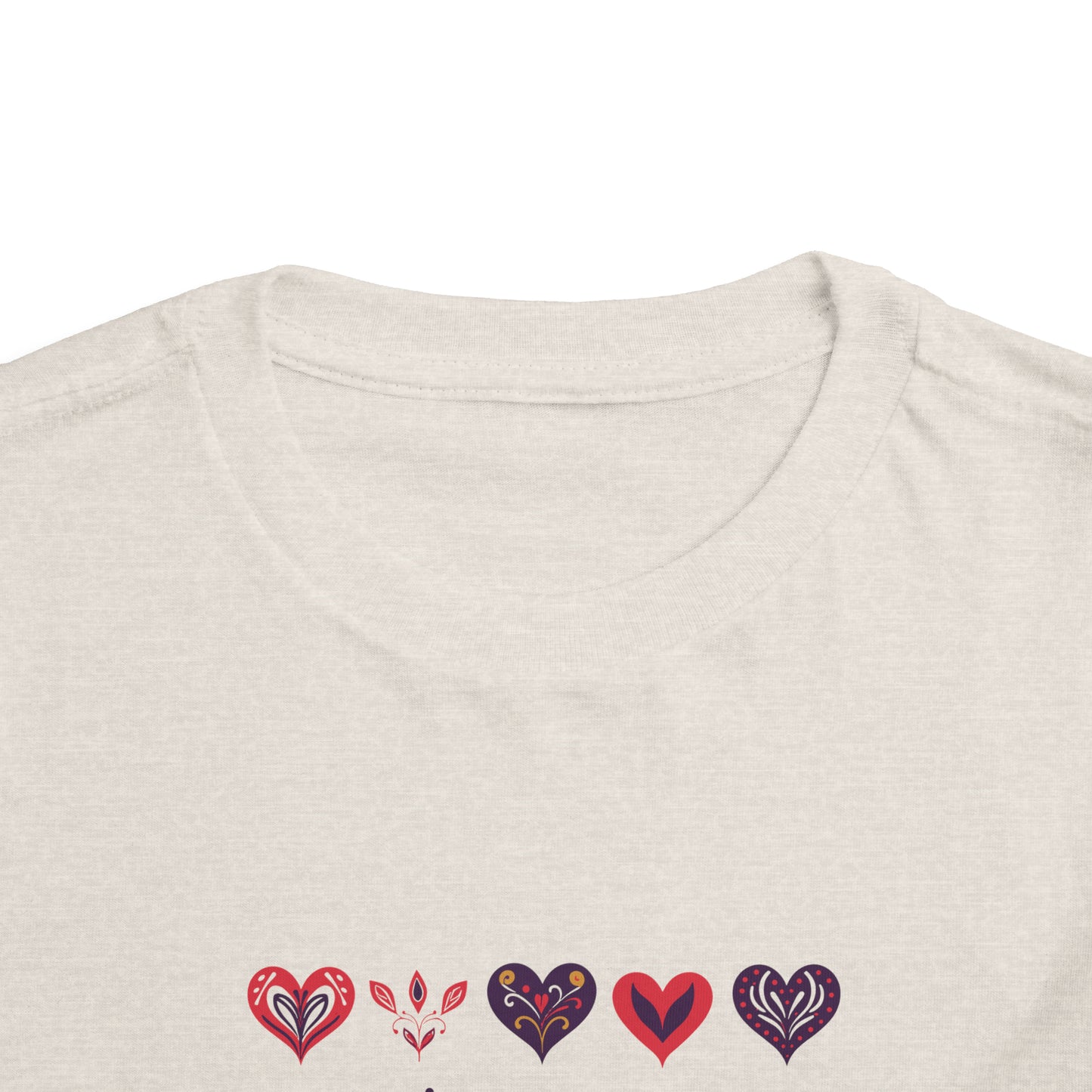 Valentine's Multi color hearts shape design Toddler Short Sleeve Tee