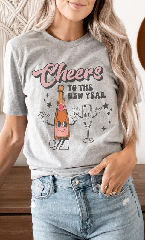 Cheers To The New Year Champagne Glass PLUS Tee