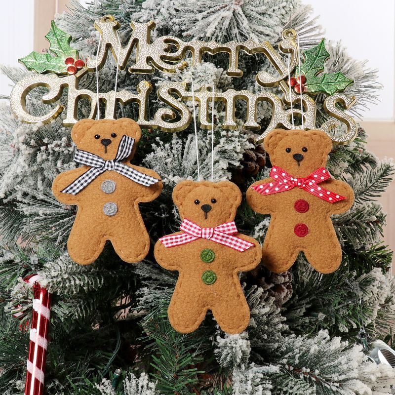 Christmas Party Decoration Biscuit Bear Small Hanging Suit