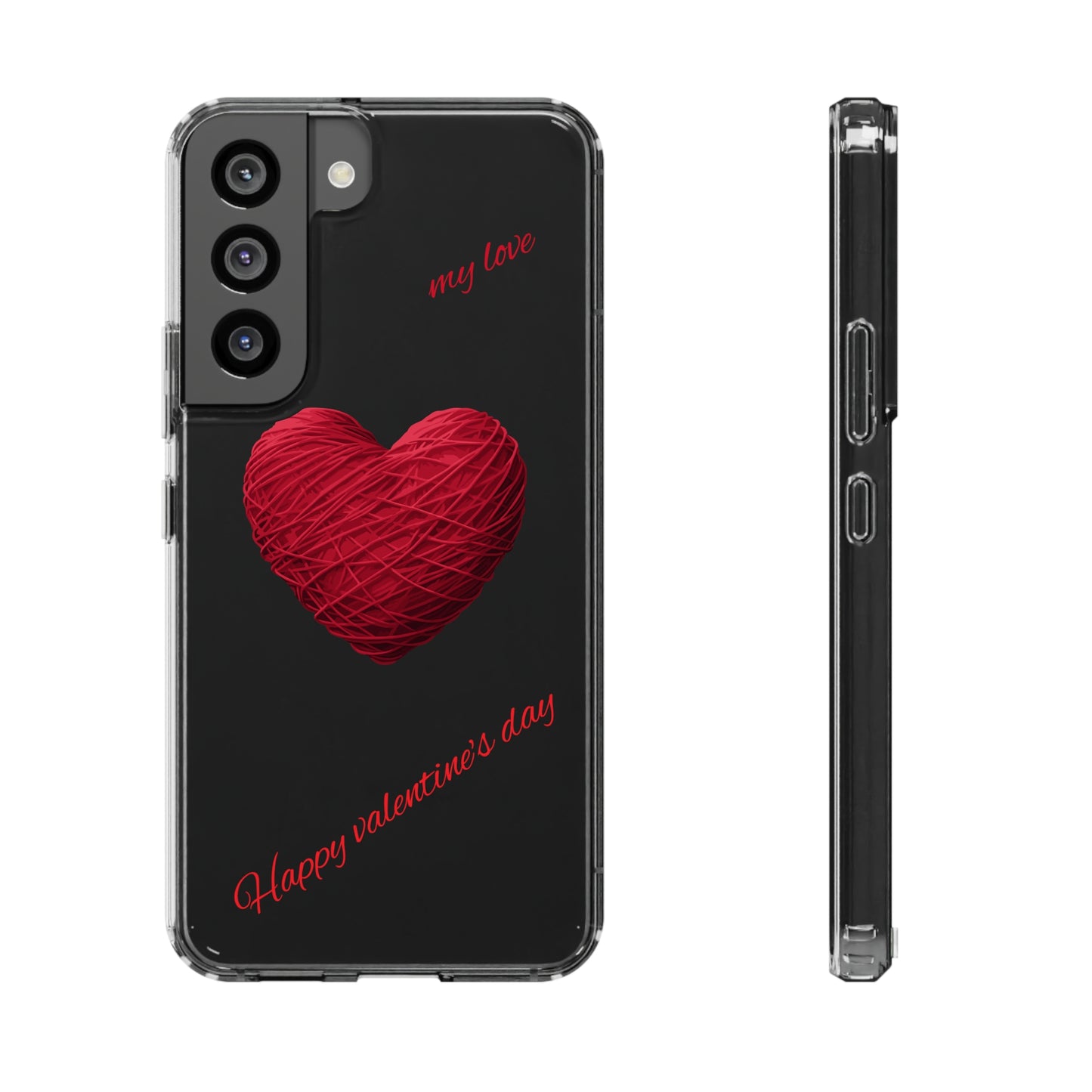 Valentine's Day, red heart shape design Clear Cases