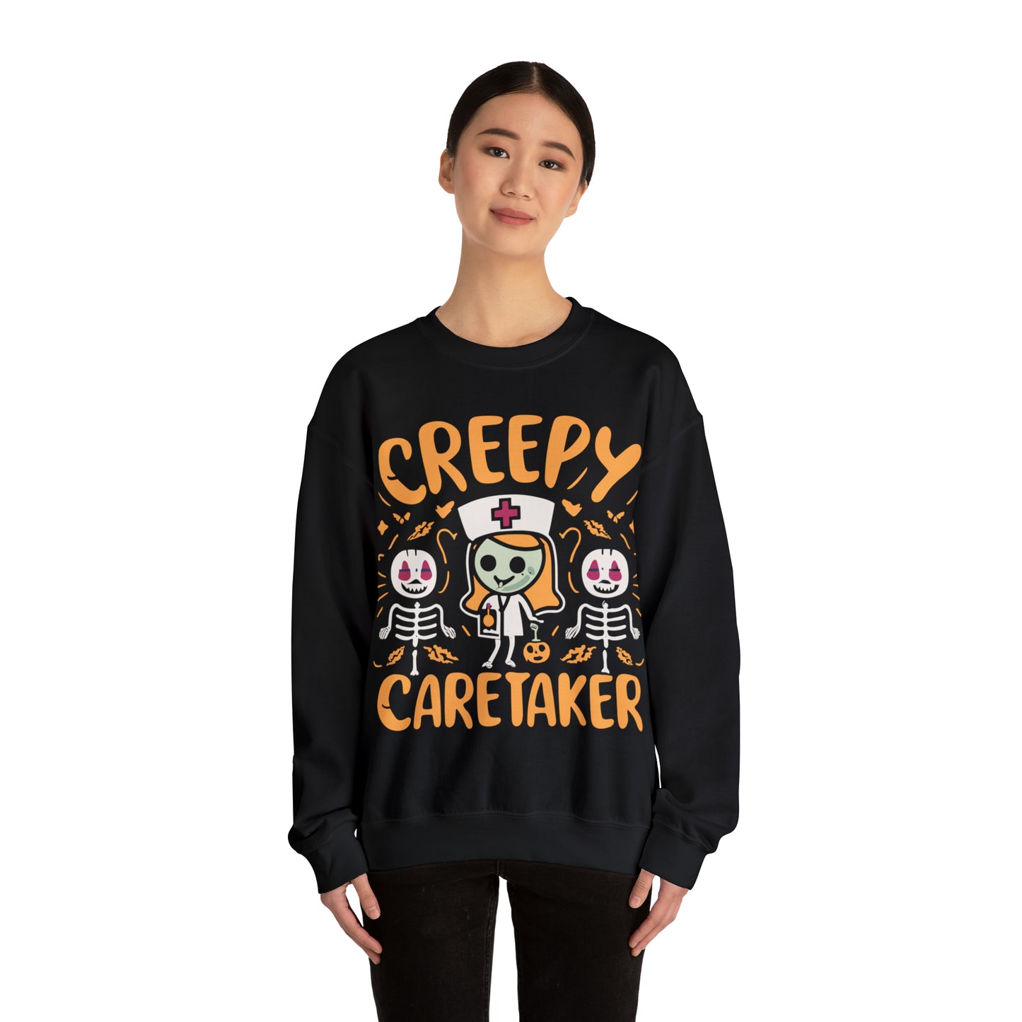 Creepy Caretaker Nurse Halloween Sweatshirt, Spooky Season Halloween Sweatshirt, Halloween Costume, Spooky Sweatshirt, Halloween Gifts