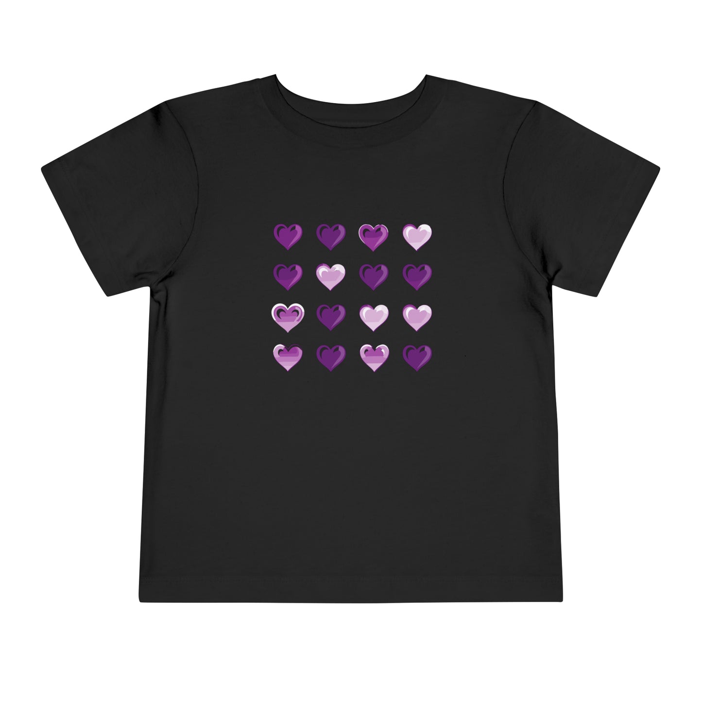 Valentine's purple and white hearts shape design Toddler Short Sleeve Tee