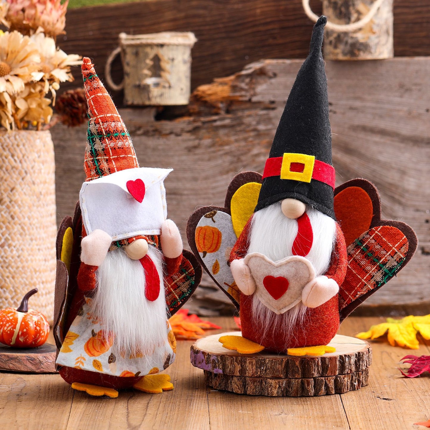 Thanksgiving Harvest Turkey Faceless Doll Decorative Ornament