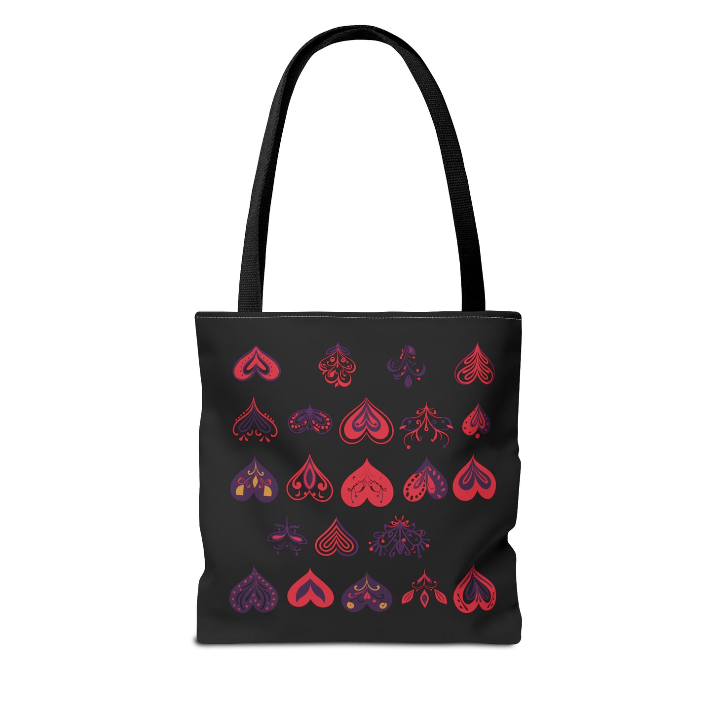 Valentine's black Tote Bag (AOP)