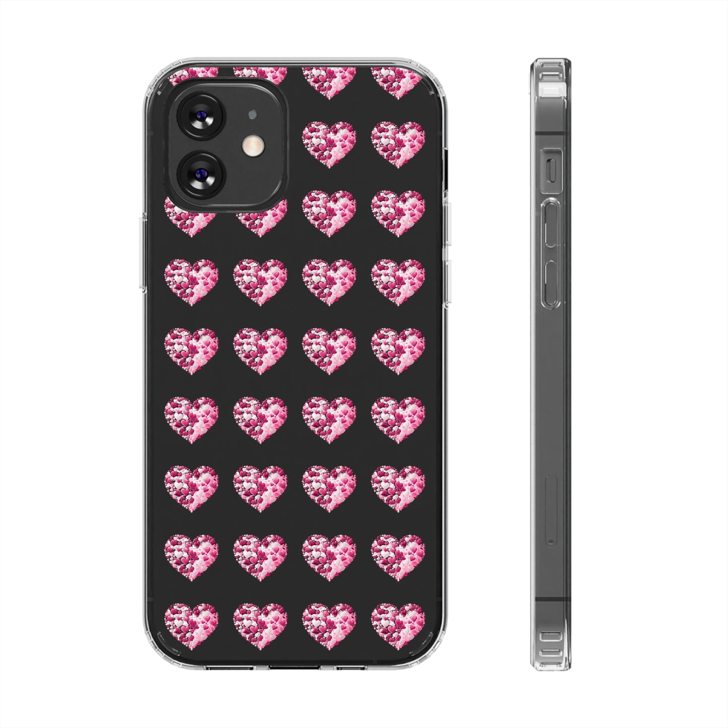 Valentine's Day, red heart shape design Clear Cases