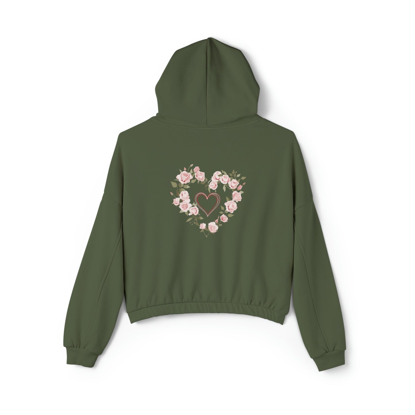 Valentine's best Gift, roses design Women's Cinched Bottom Hoodie