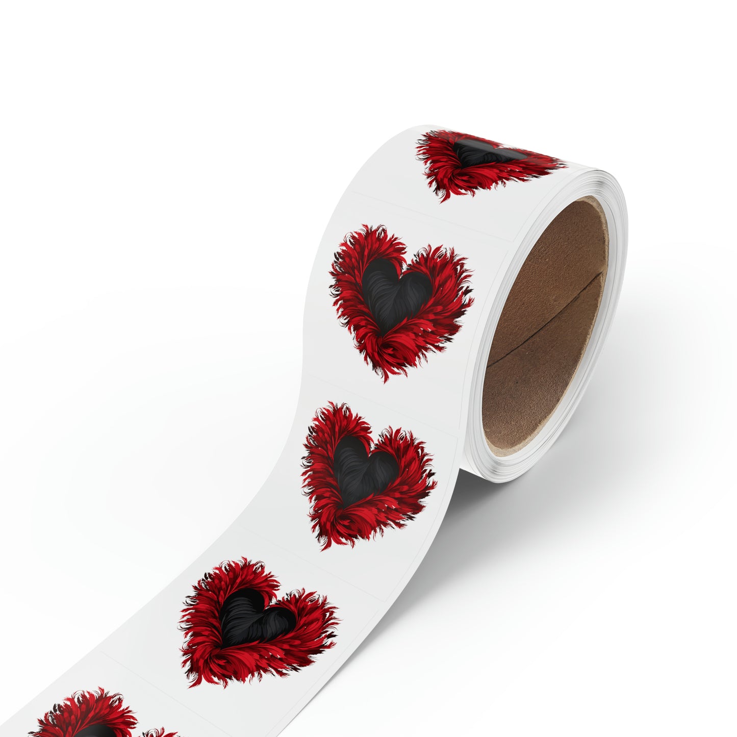 Valentine's heart shape Square Sticker Label Rolls