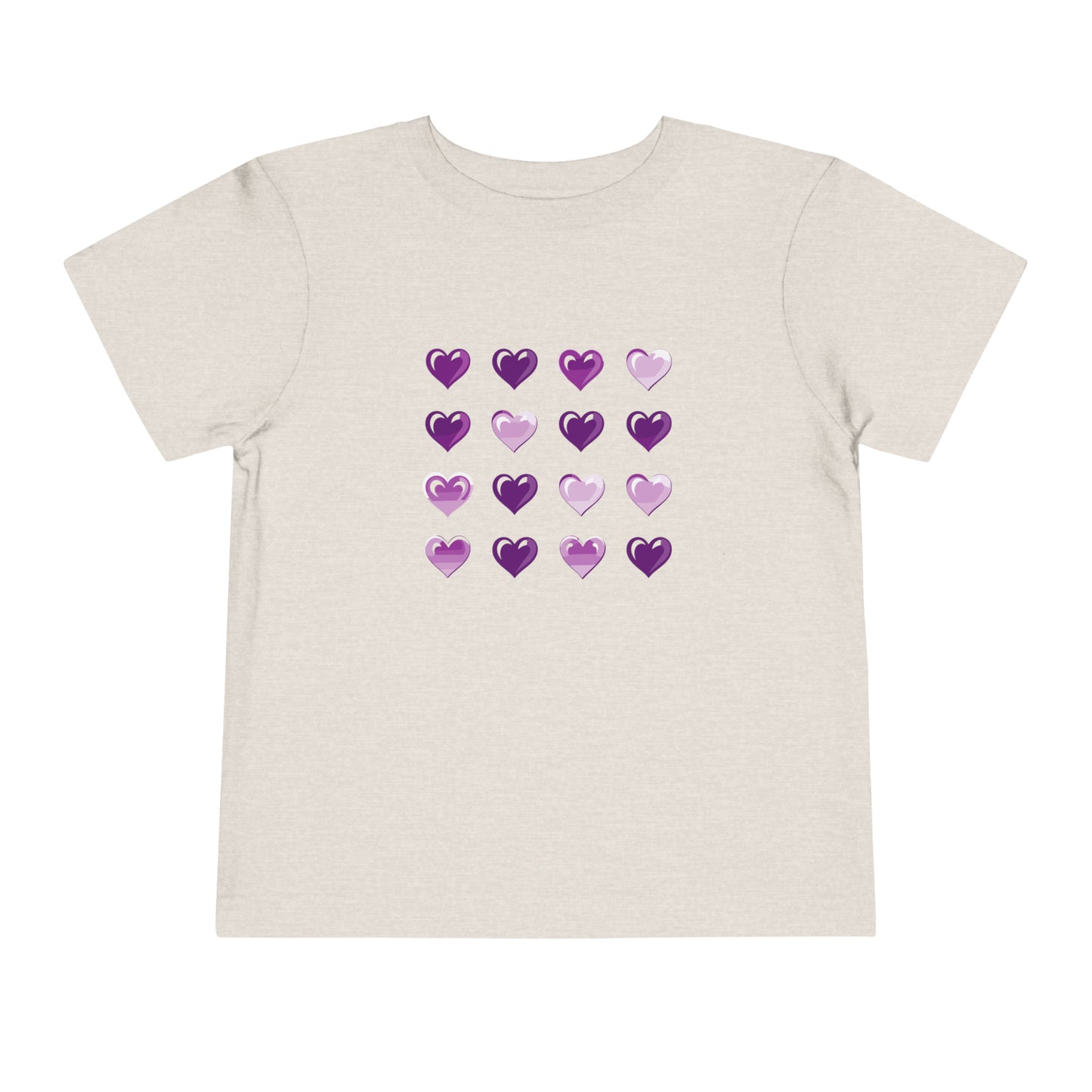 Valentine's purple and white hearts shape design Toddler Short Sleeve Tee