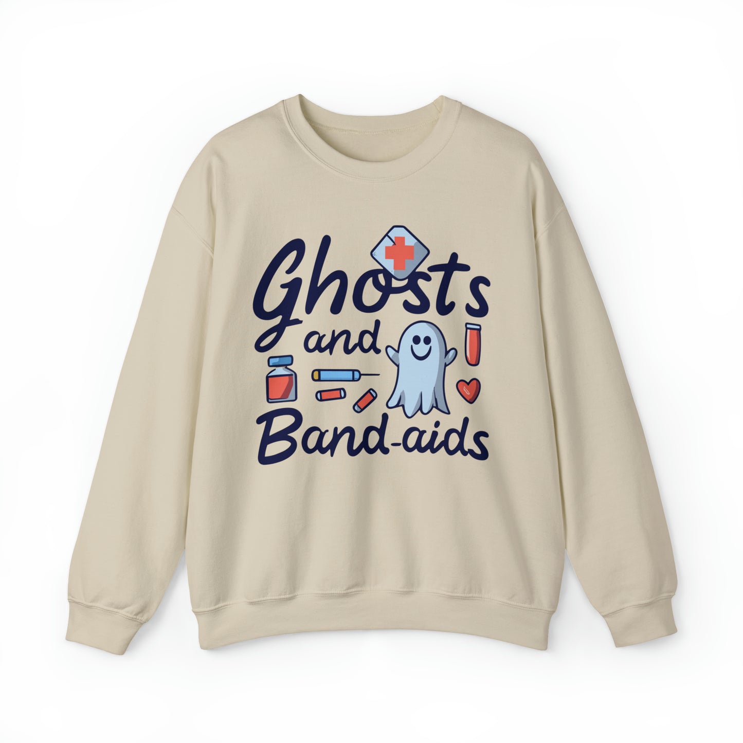 Ghost and Band-aids Nurse Sweatshirt, Spooky Season Halloween Sweatshirt, Winter Sweatshirt, Spooky Sweatshirt, Halloween Gifts