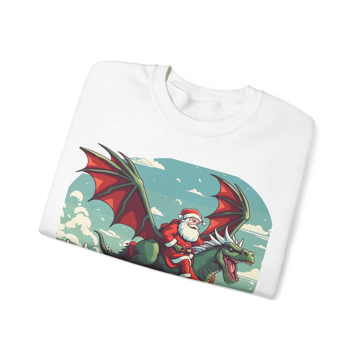 Santa's sleigh flying with dragons and dinos - Christmas Shirt, Holiday Xmas Shirt, Merry Christmas, Holiday Xmas, Unisex Xmas Shirt, Christmas Sweatshirt, Christmas Apparel, Xmas Celebration Shirt, Matching Family Outfits, Christmas Gifts