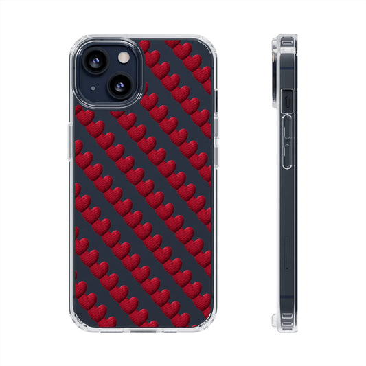 Valentine's day Clear Cases with red heart shape