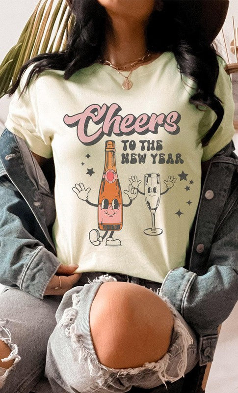 Cheers To The New Year Champagne Glass PLUS Tee