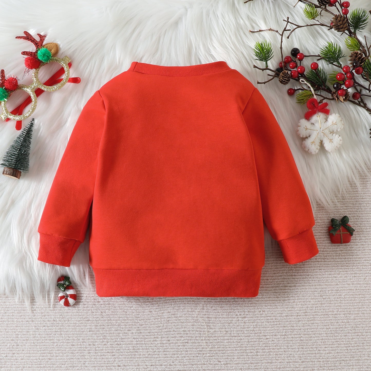 Children's Christmas Printed Sweater With Letters