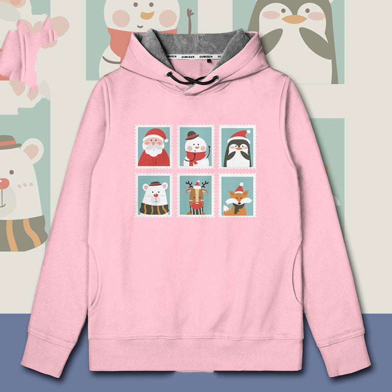 Christmas Theme Old Man Hooded Sweater Men's And Women's Tops
