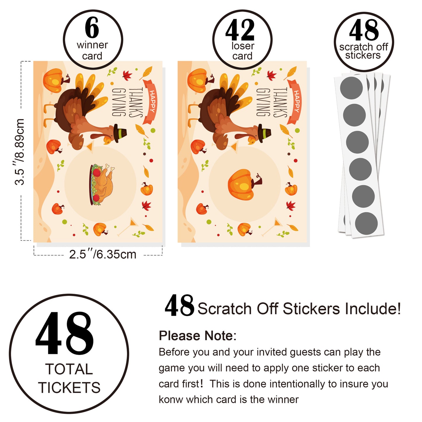 Thanksgiving Day Scratch Game Card Family Party