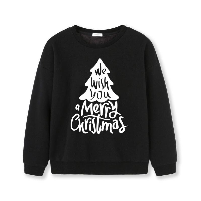 New Kids' Sweater Jacket Long-sleeved Round Collar Overpull Christmas Holiday Cartoon Christmas Tree Children's Clothing Autumn And Winter Clothing