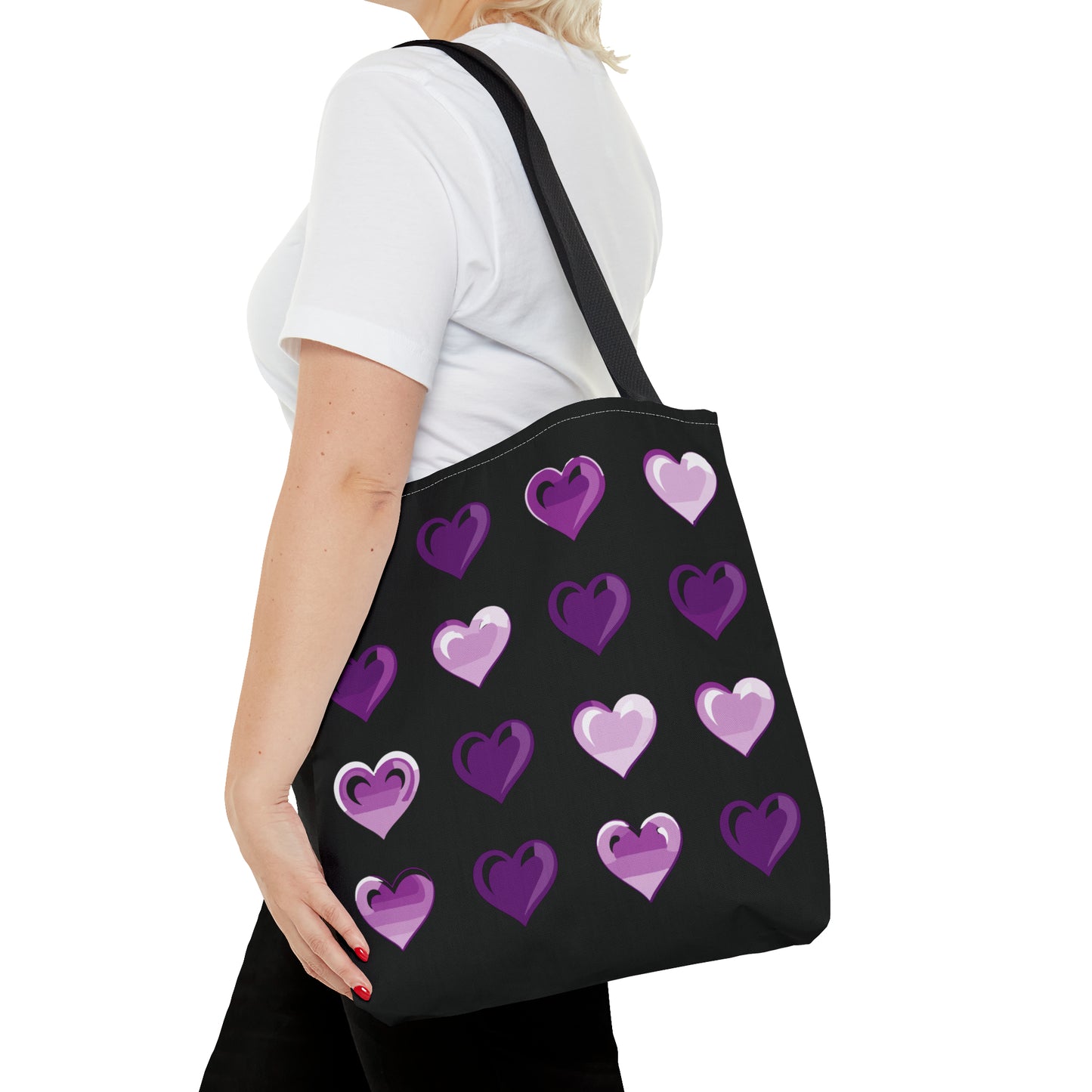 Valentine's black Tote Bag (AOP)