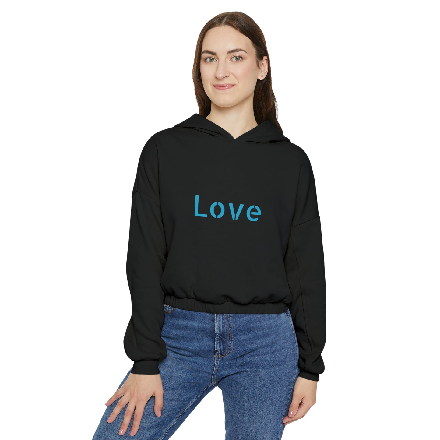 Valentine's best Gift, hearts design Women's Cinched Bottom Hoodie