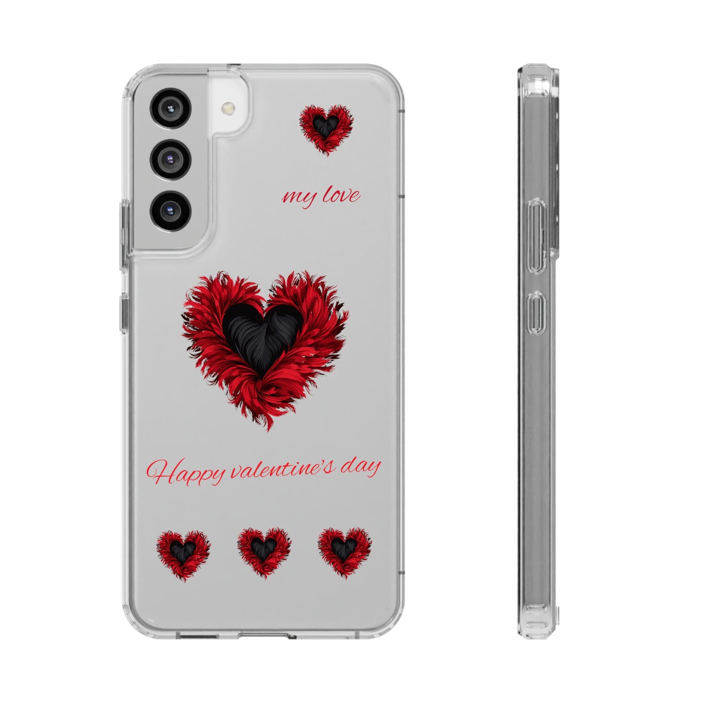 Valentine's day, red heart shapes Clear Cases