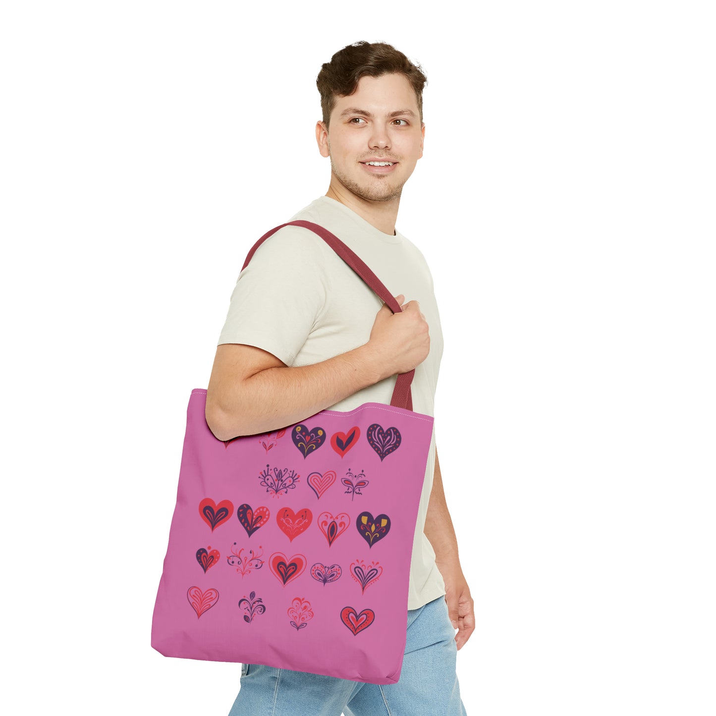 Valentine's light pink Tote Bag (AOP)