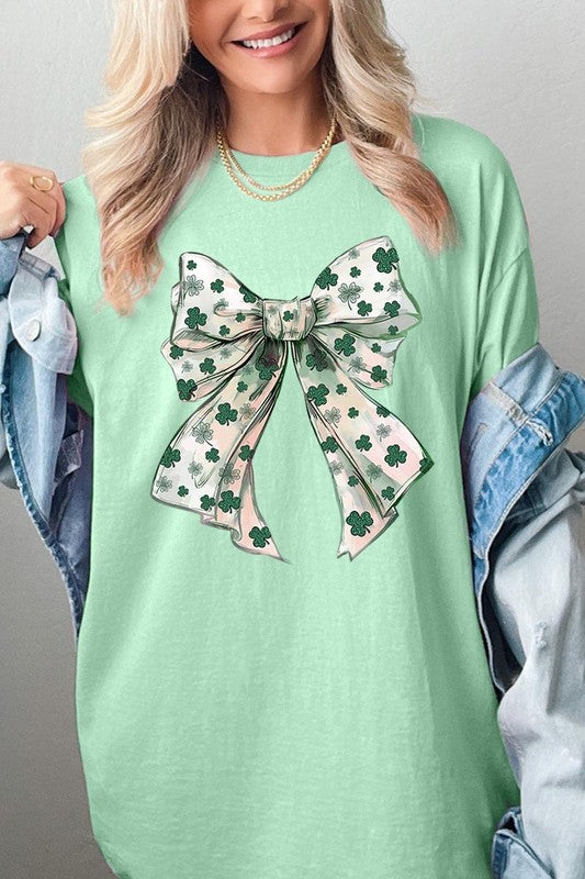 St Patrick's Day Bow Graphic Plus Heavy Cotton Tee